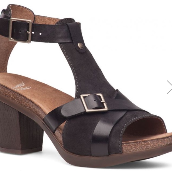 DANSKO Dominique Teal Brown T-Strap Open Toe Block Heel | EU 37 - Picture 12 of 12